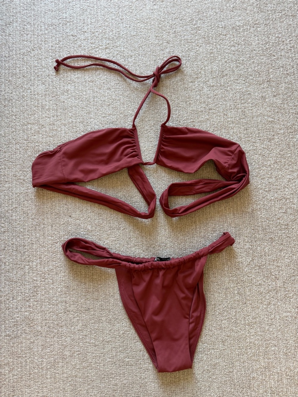 Zara Women's Burgundy Halter Bikini Set